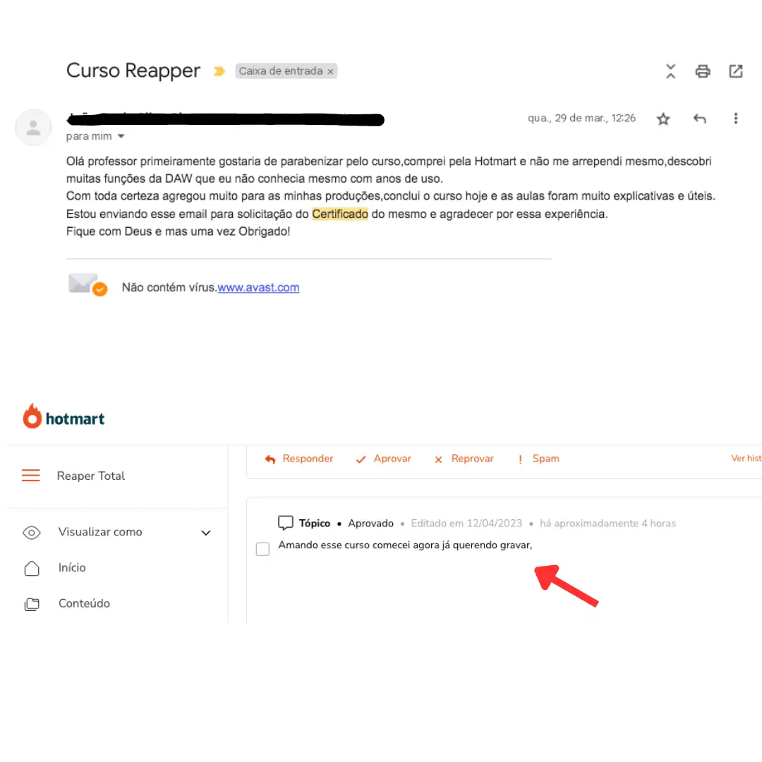 Depoimento de aluno do Reaper Total